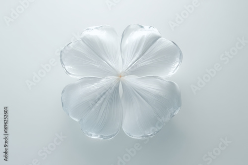 photorealistic representation of ultraminimalism featuring single flower on clean background