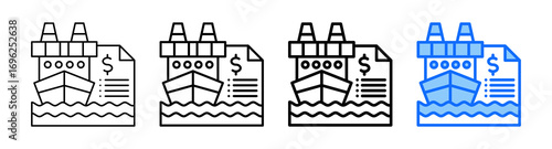 Freight Brokerage Icon In Different Styles Set Collection