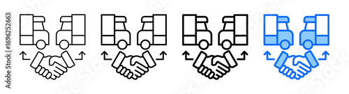 Logistics Partner Icon In Different Styles Set Collection