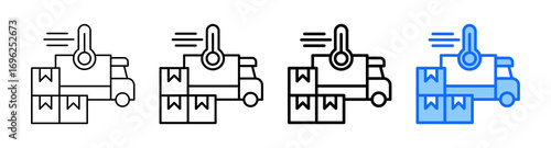 Cold Chain Icon In Different Styles Set Collection