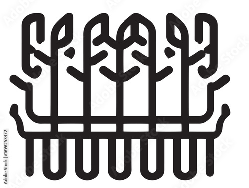 Modern agricultural corn planter icon with clear lines