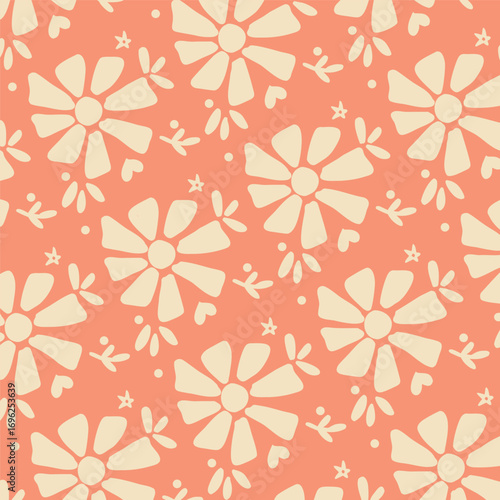 Soft pastel floral pattern with scattered blooms.