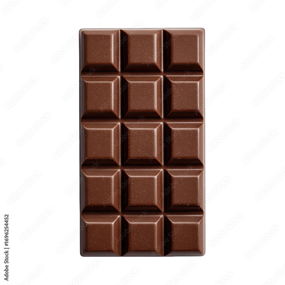 Fototapeta premium Dark chocolate bar, rectangular shape, squares