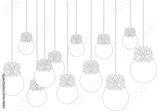 Hanging Ornaments with Floral Design on Top with a Transparent Background