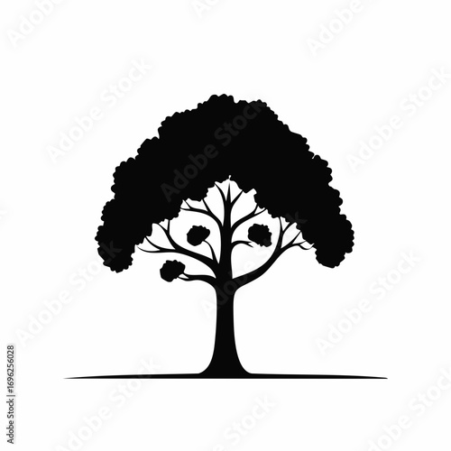 tree silhouette, editable vector image