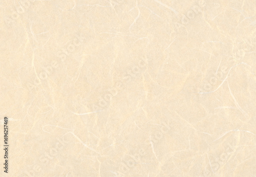 Beige Japanese paper texture background with natural fibers