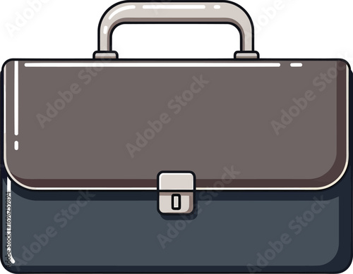 Classic two tone business briefcase vector illustration icon.