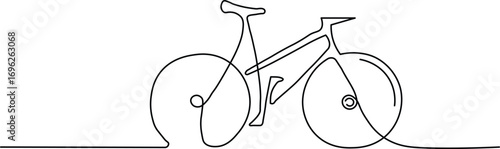 Minimalist bicycle line art for a modern and eco-friendly lifestyle aesthetic, perfect for cycling enthusiasts and sustainable design projects, expressing freedom and healthy living