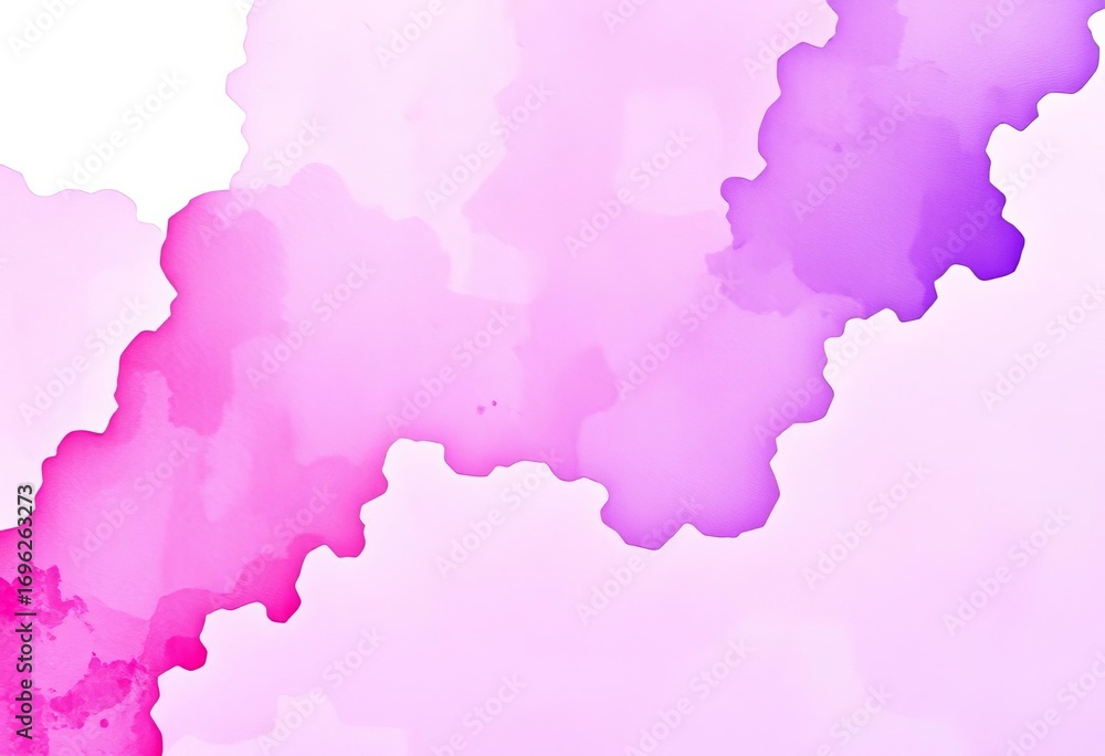Obraz premium Abstract purple watercolor wash background, paper cut-out style, low angle view, retro, design