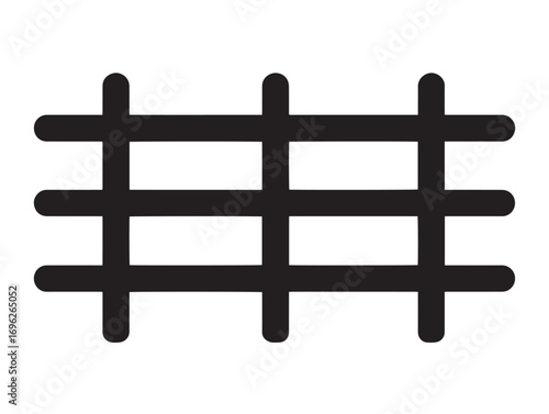 Minimalist crop fencing line art icon for farming