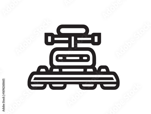 Sleek crop lifter farming equipment icon with details