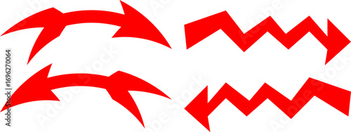 Red arrows pointing in opposite directions illustration