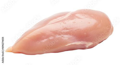 Raw boneless skinless chicken breast isolated on transparent background