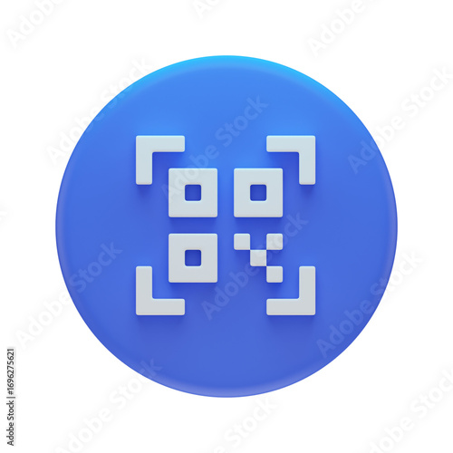 3d ui ux icon barcode QR code scan scanning