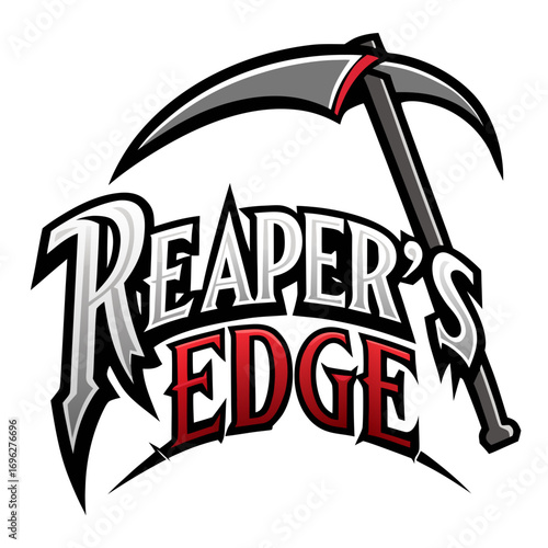 Edgy Scythe and Text Graphic Design