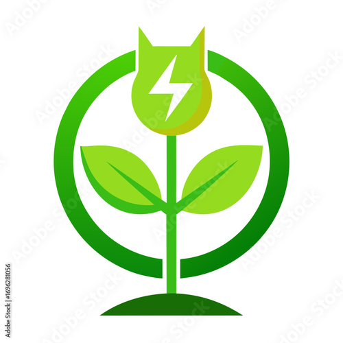 Green Energy Plant Icon