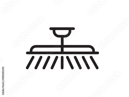 Crop cultivation icon with detailed line art agricultural concept