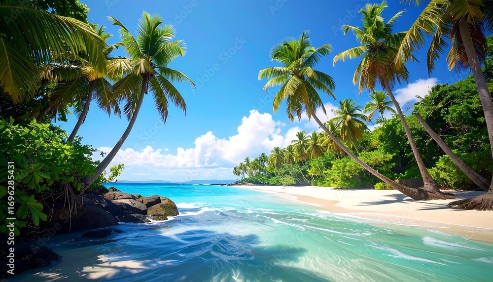 Naklejka premium Tropical beach paradise (7)