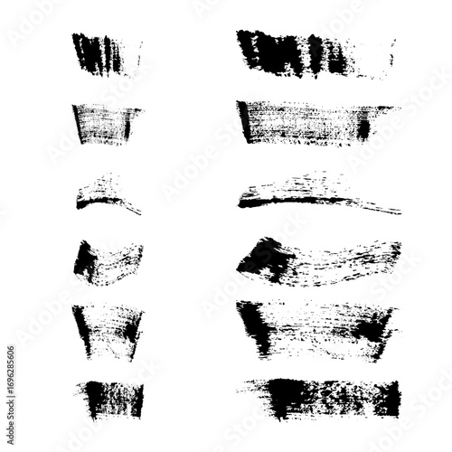 Mascara texture. Black brush marks and smudges with a cosmetic effect for use in design, backgrounds, illustrations, and decorative projects.