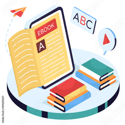 Modern design illustration of ebook
