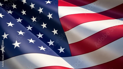 Waving USA flag in bright sunlight symbolizes patriotism and unity during national celebrations