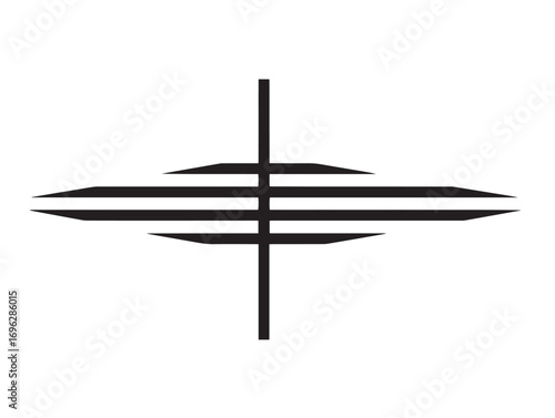 Minimal crop row marker vector artwork for farming and cultivation