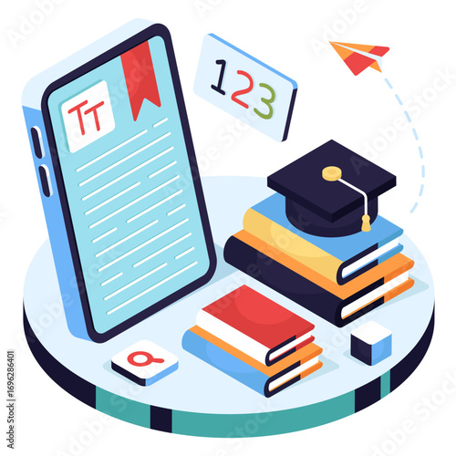 Perfect design illustration of mobile bookmark
