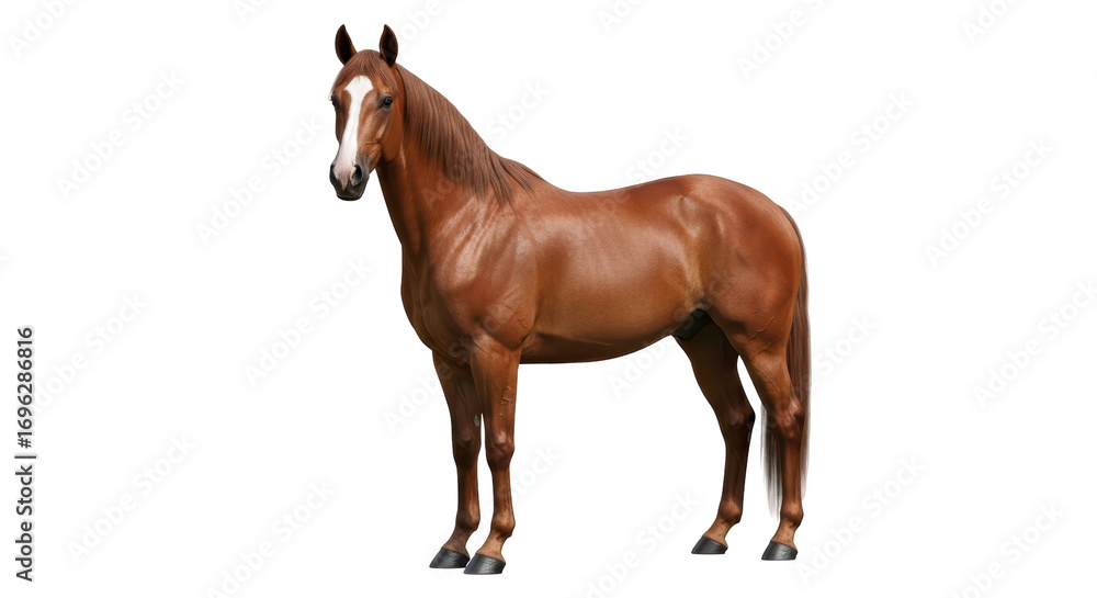 Obraz premium Isolated Brown Horse Standing