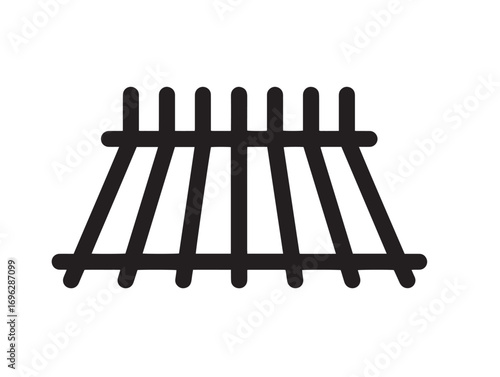 Crop row spacing equipment icon in minimalist vector illustration style