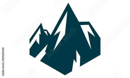 mountain cliff vector icon illustration