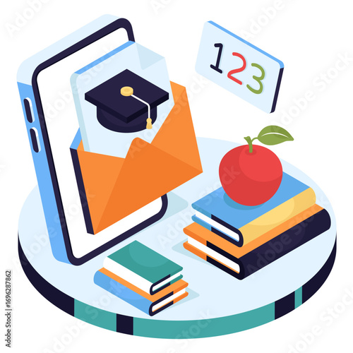 Premium download illustration of academic mail