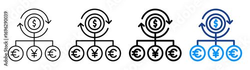 Currency Conversion Icon Different Style Outline Collection Set