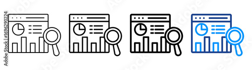 Web Analytics Icon Different Style Outline Collection Set