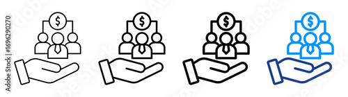 Mutual Fund Icon Different Style Outline Collection Set