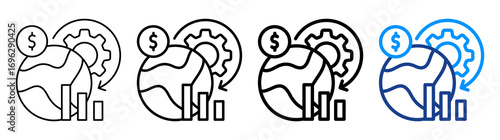 Economic Viability Icon Different Style Outline Collection Set