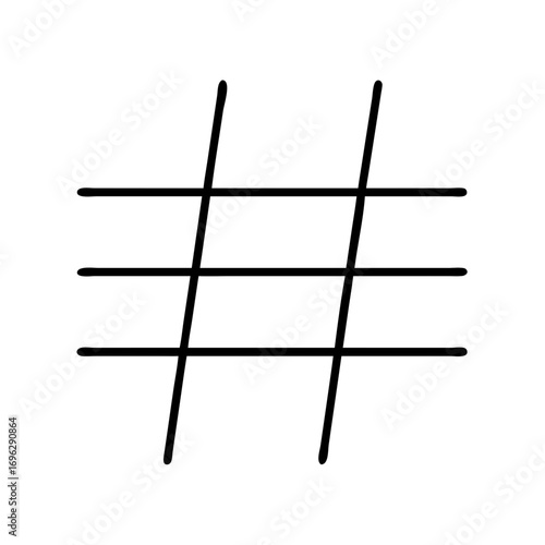Vector art of simple illustration of a hashtag symbol, commonly used on social media platforms for tagging and categorizing content
