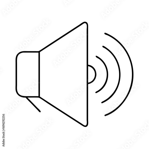 Vector art of sound icon representing volume, audio, music, and notification in a minimalist and modern line art style