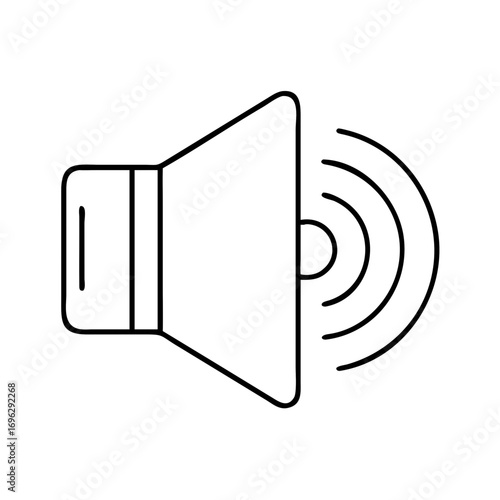 Vector art of volume icon representing sound, audio, music, and notification in a minimalist and modern line art style