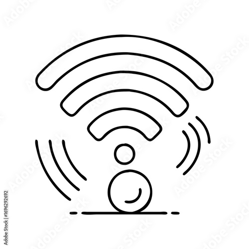Vector art of wireless signal icon symbol of wifi, internet, connection, network, hotspot, and communication technology