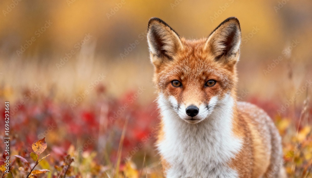 Fototapeta premium Red Fox in Autumnal Landscape