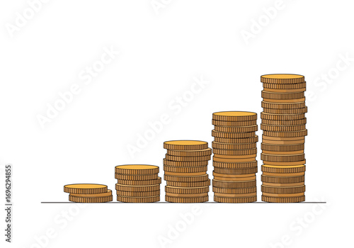 Visual representation of financial growth and investment accumulation over time