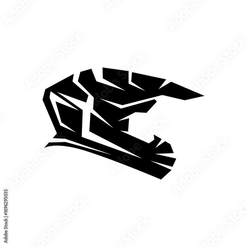 Supermoto Motocross helmet logo design template emblem badge.