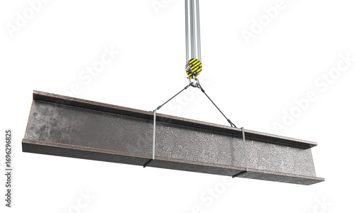 Foto Crane hook steel i beam 3d transparent background