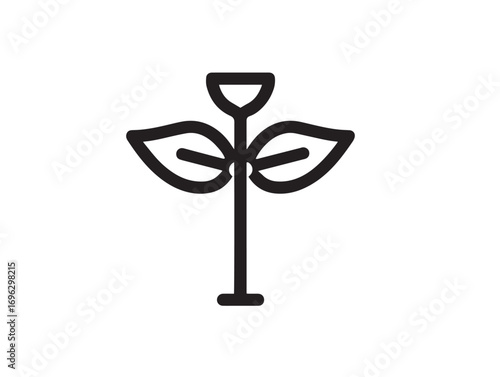 Precision Agriculture Icon of Cultivator Blade in Line Art