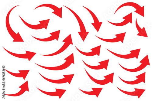 Curve arrows icon, Curved arrows, Arrow sign, Black arrows set on white background