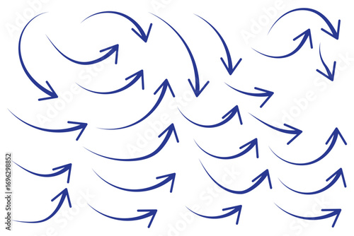 Curve arrows icon, Curved arrows, Arrow sign, Black arrows set on white background