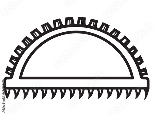 Minimal Two Dimensional Cultivator Blade Clean Vector Icon