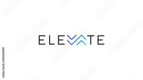 Modern elevate logo design template with upward arrow concept, symbolizing growth, success, and innovation.