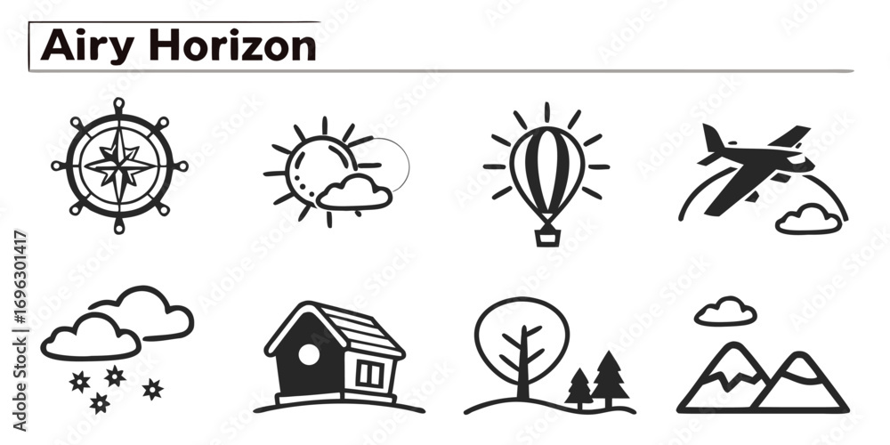 Obraz premium Diverse Horizon Icons Collection.