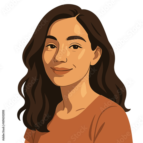 A woman wearing natural makeup gazes at the camera with a gentle smile, her skin glowing in the sunlight